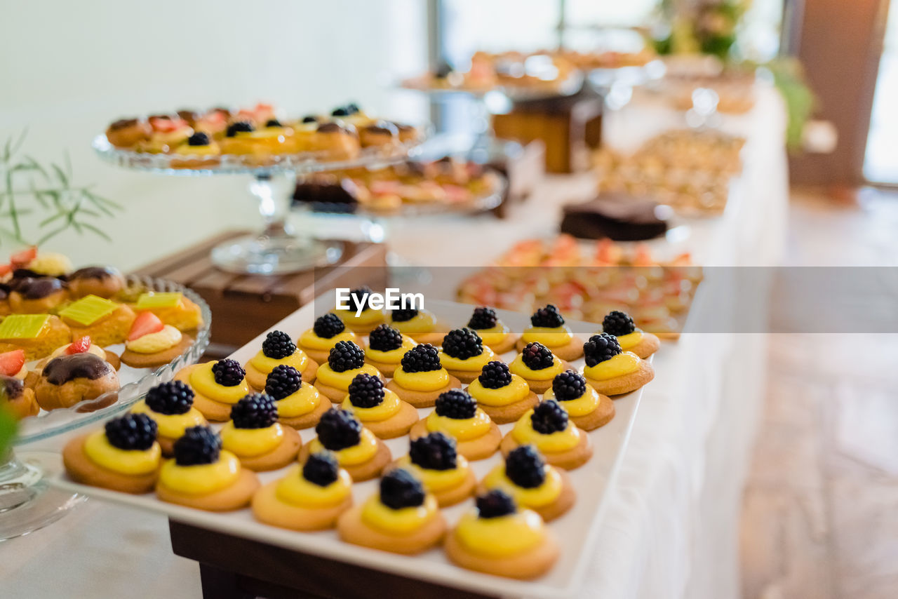 close-up of donuts