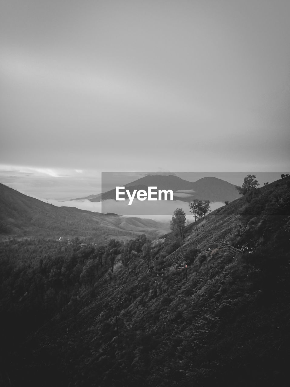 Scenic view of mountains against clear sky