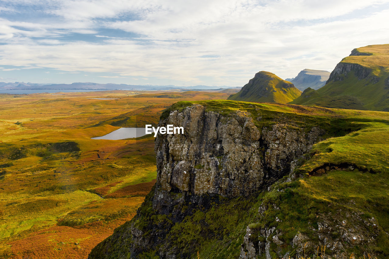 Quiraing mountains on the isle of skye in scotland