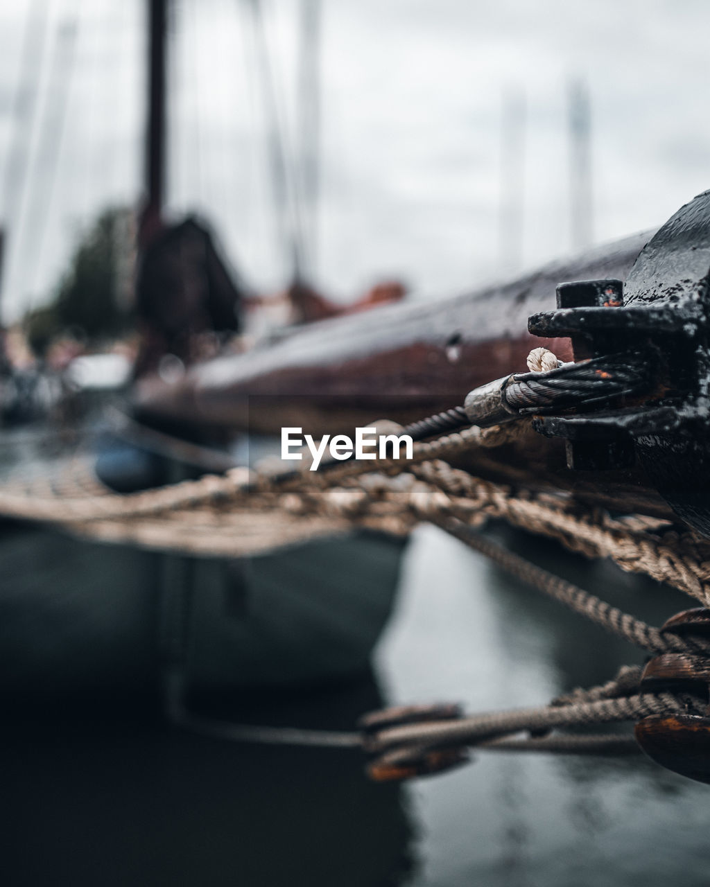 Close-up of rope in sea