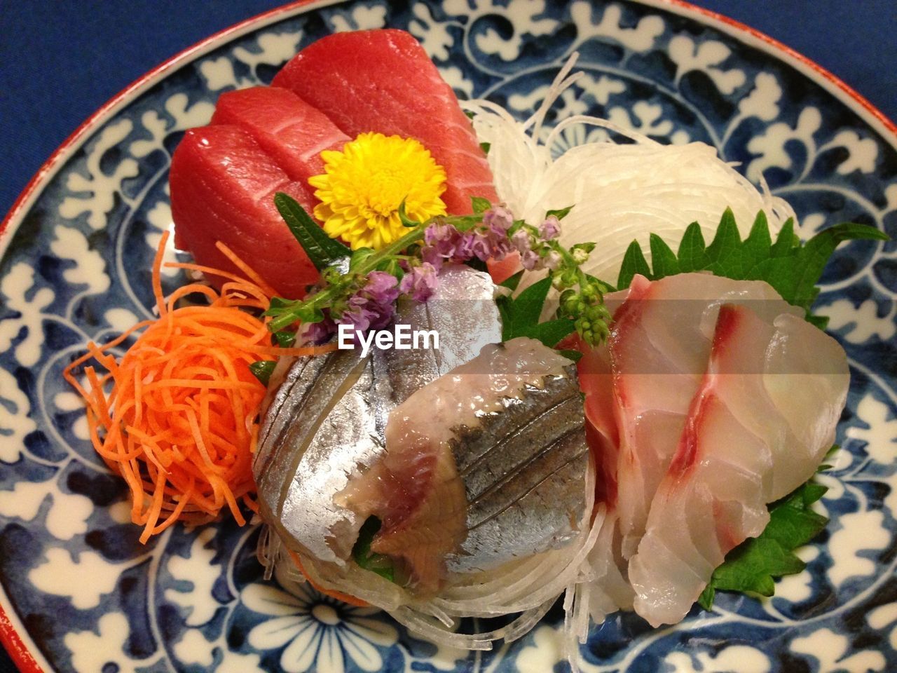 Raw fish on plate