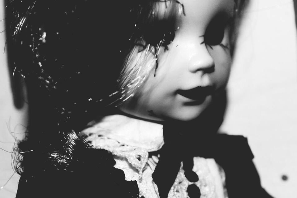 Close-up of spooky doll