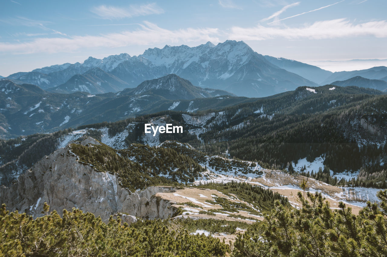Scenic view of snowcapped mountains against sky on the way to tolsta kosuta