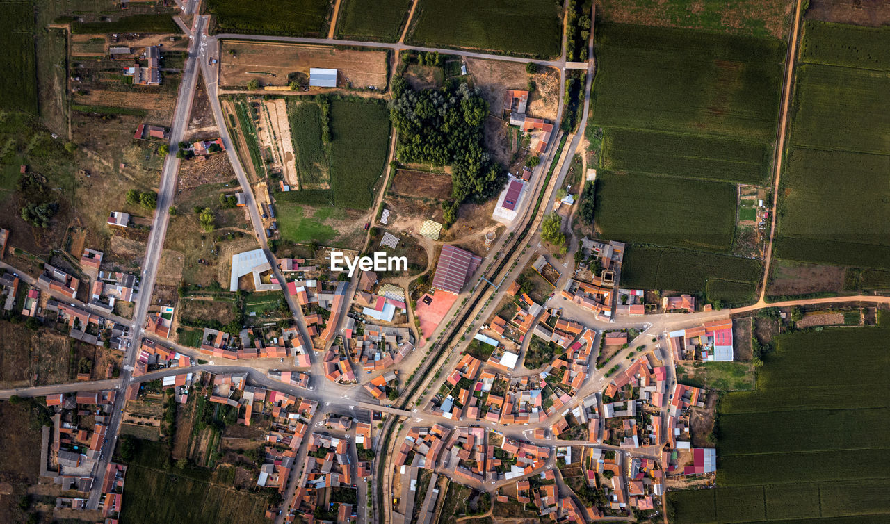 Aerial view of a small spanish village