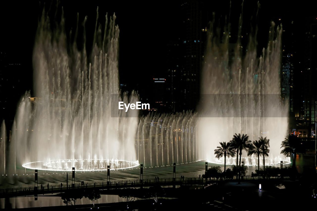 VIEW OF FOUNTAIN AT NIGHT