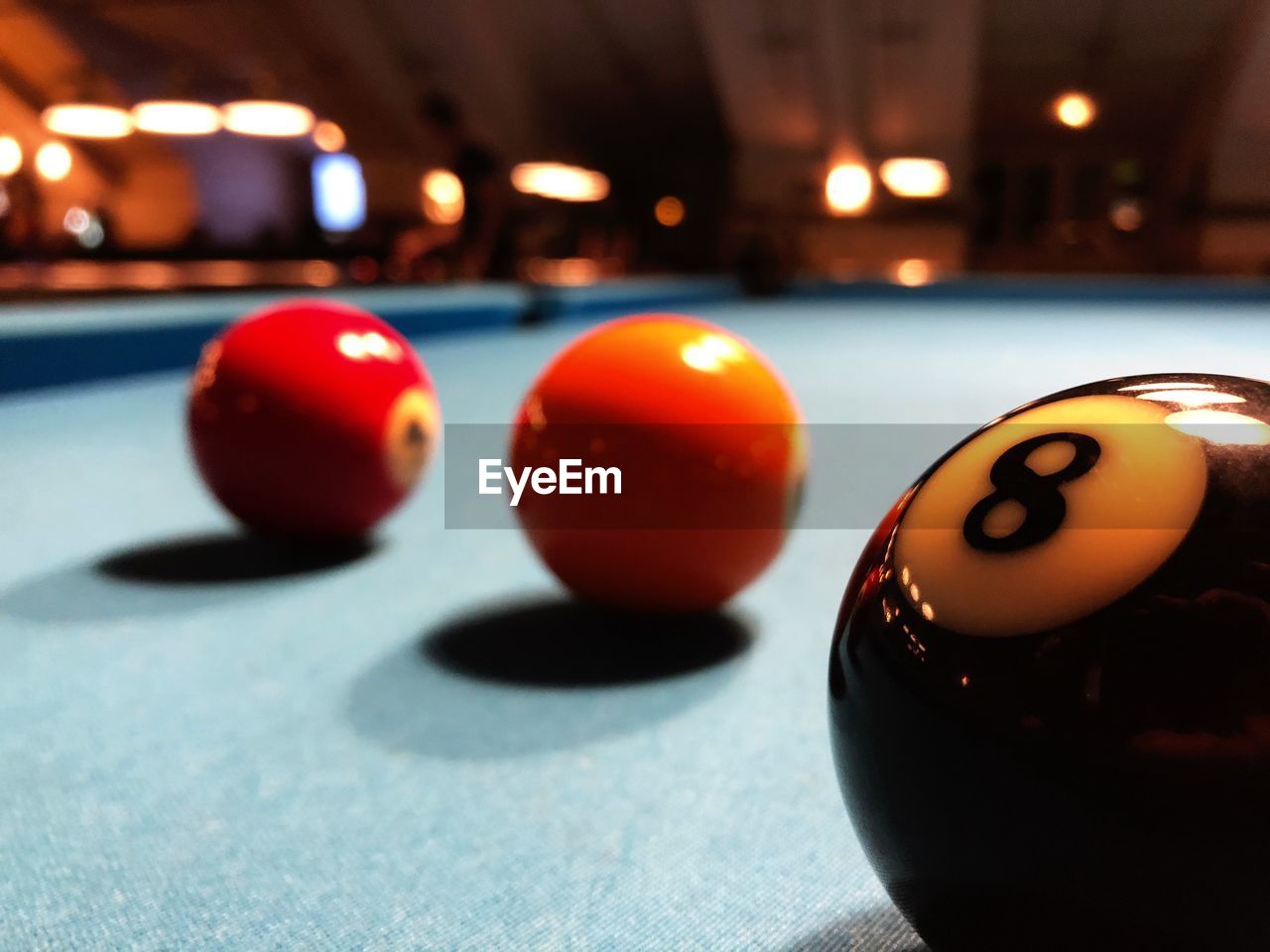 Close-up of pool table