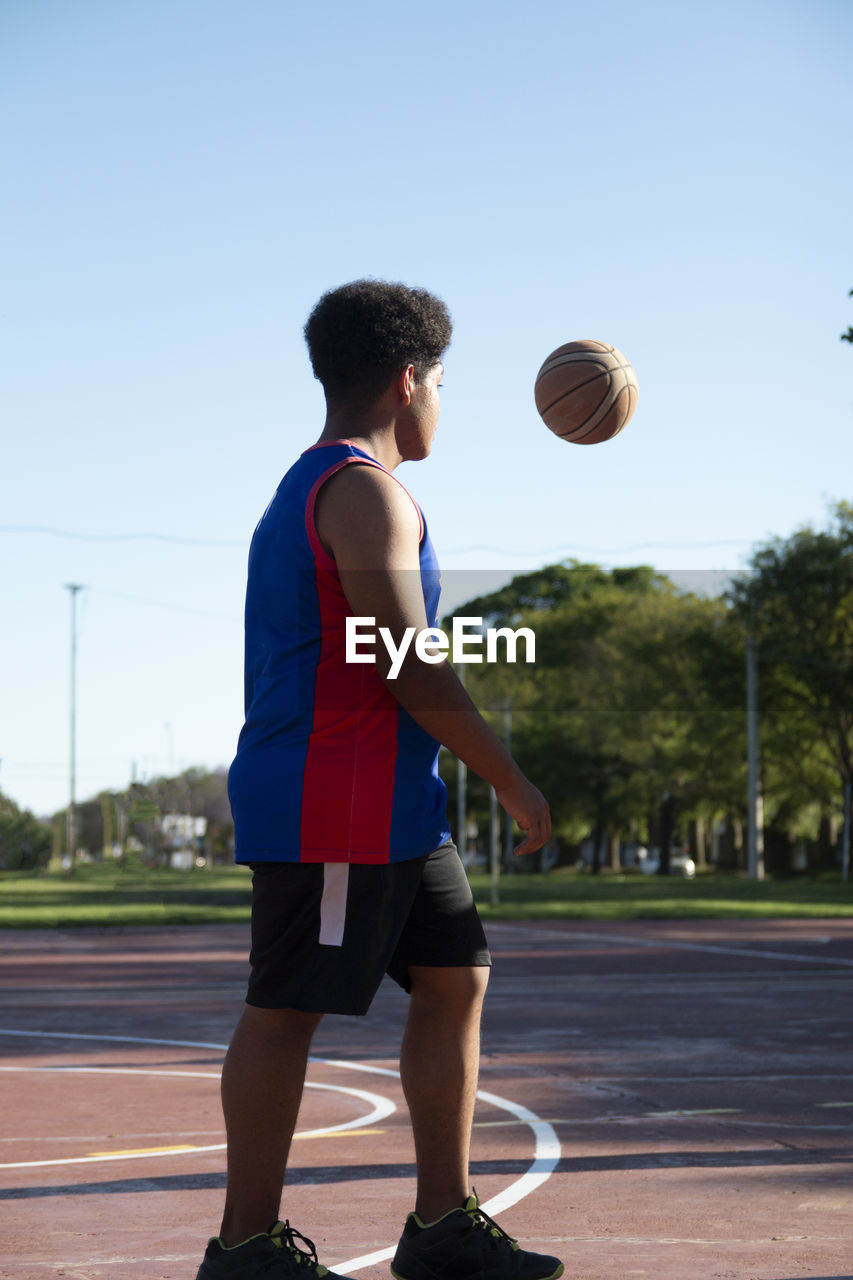 Portrait of young basketball player