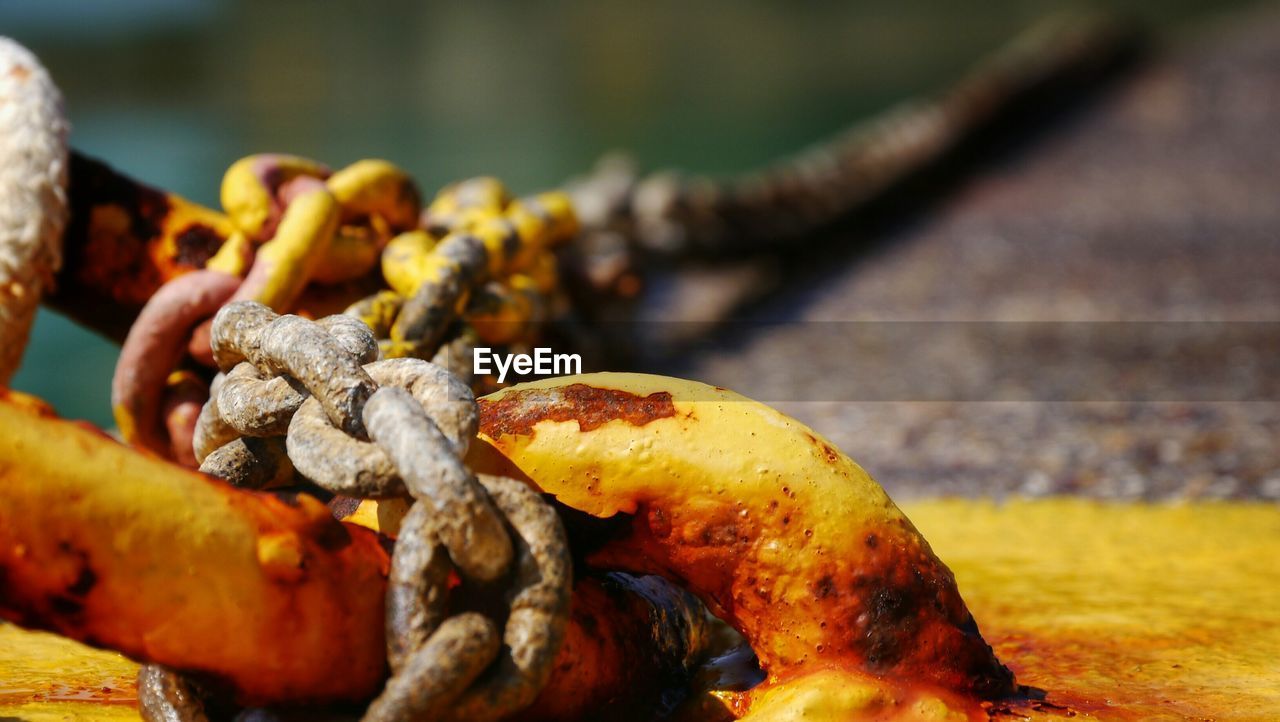 Close-up of rusty chain