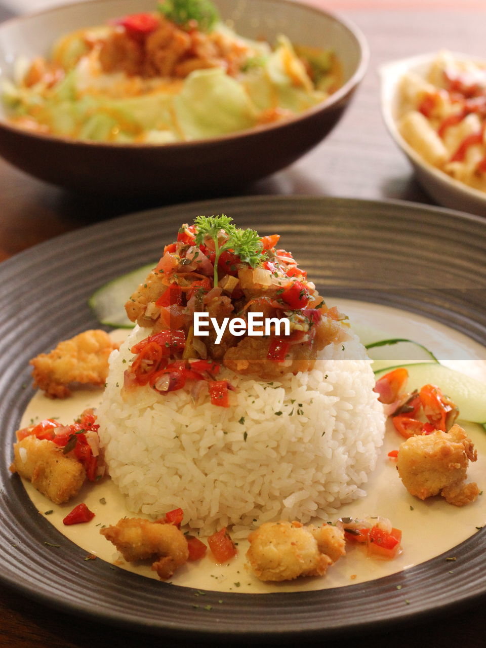 CLOSE-UP OF MEAL SERVED ON TABLE