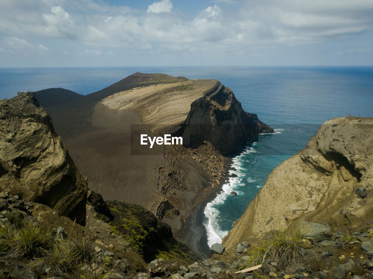 Scenic view aftermath of a underwater volcanic eruption