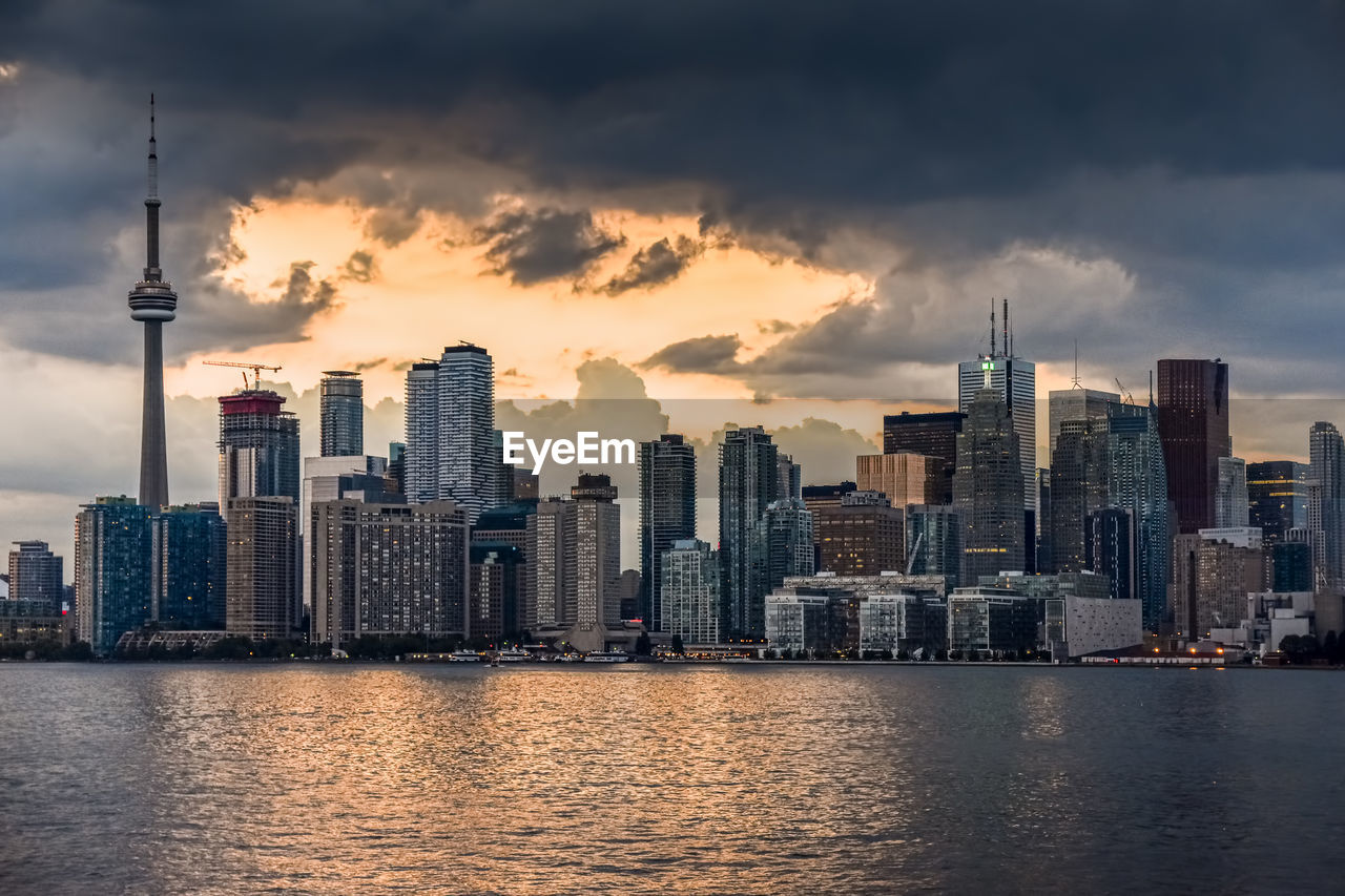 Toronto skyline buildings in the background. toronto, ontario, canada