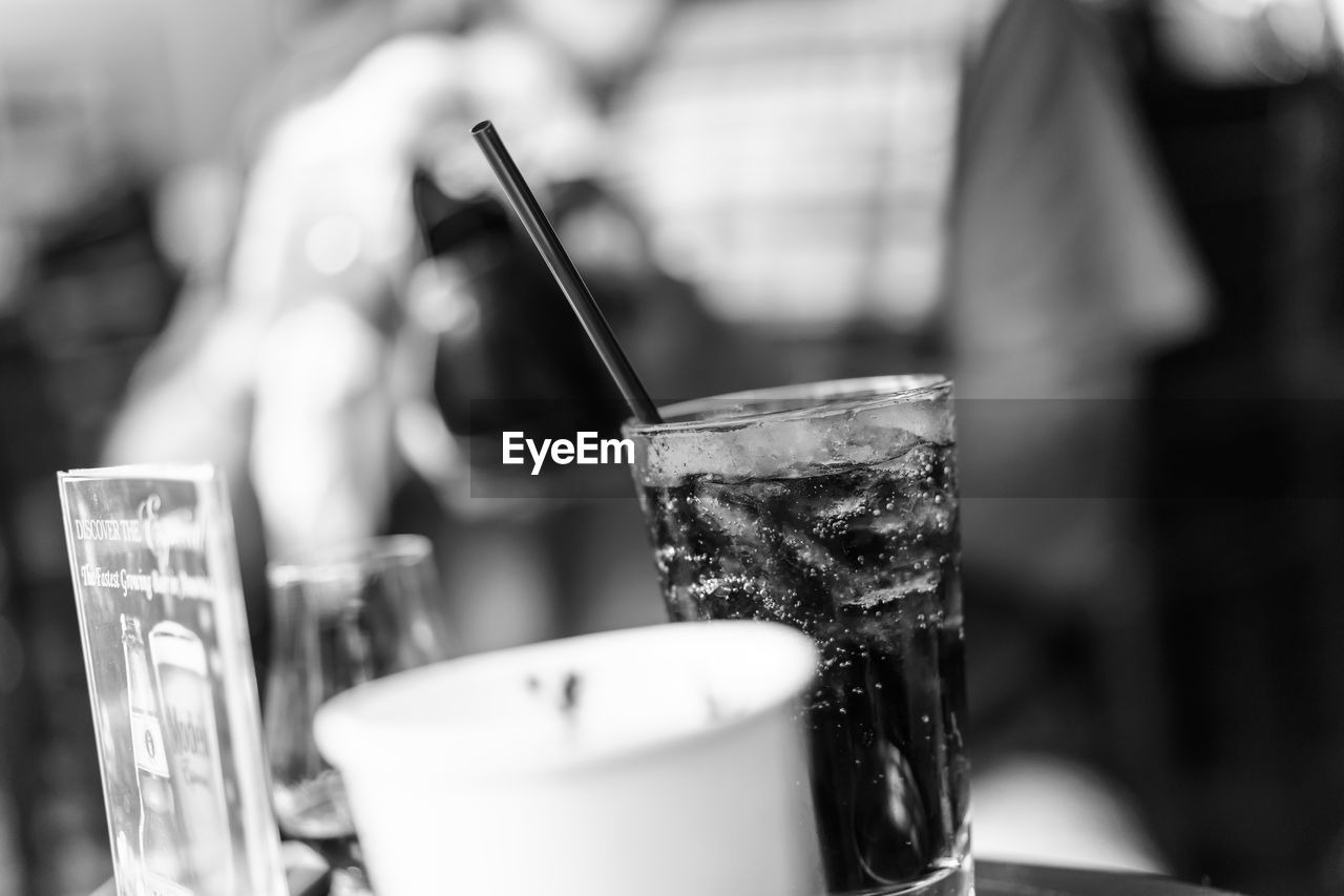 Close-up of drink on table in cafe