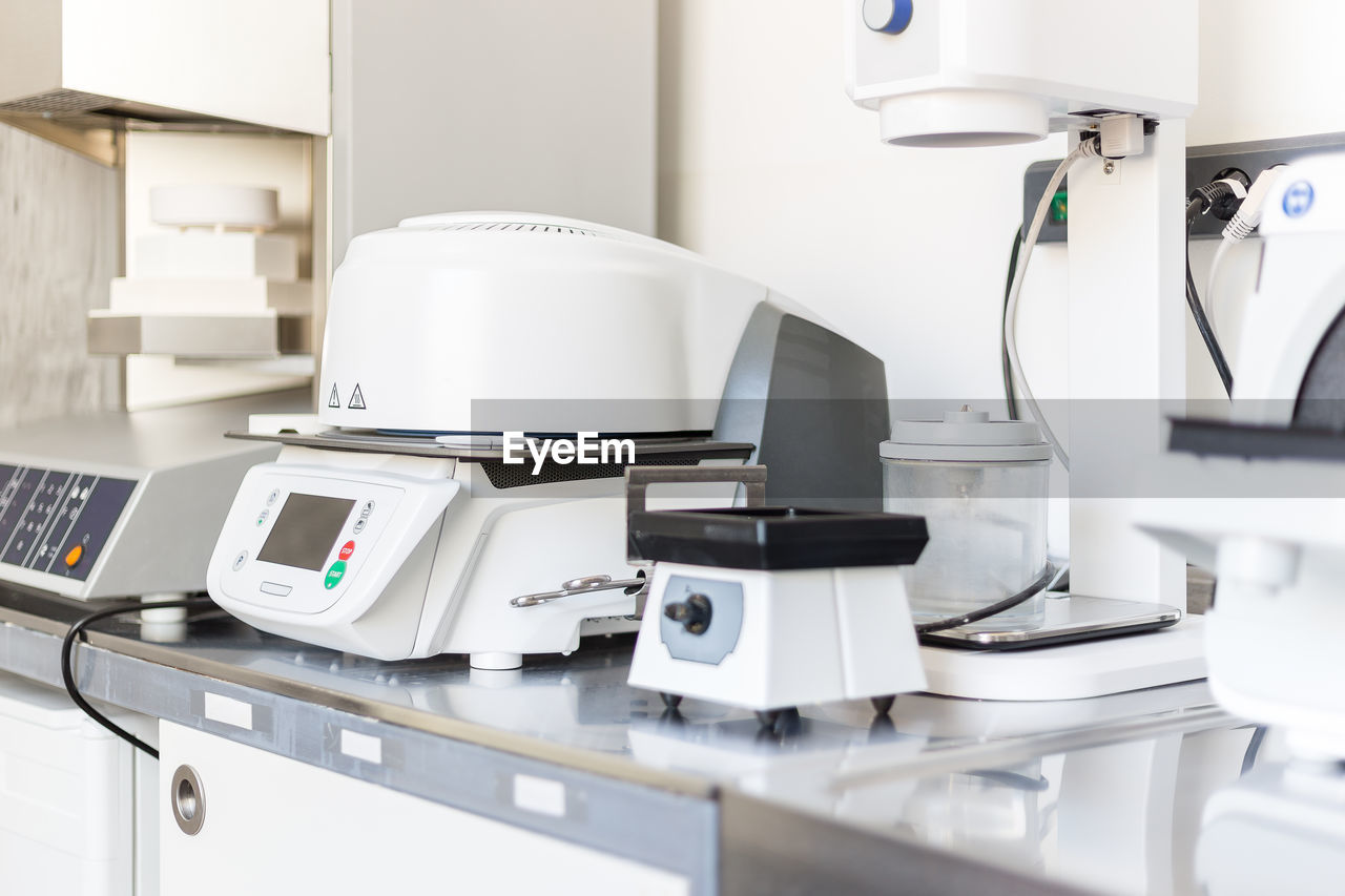 Equipment on table in laboratory