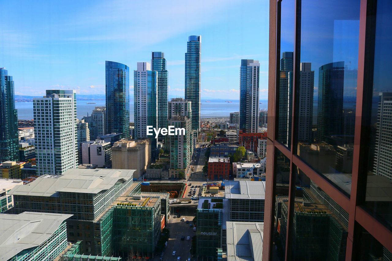 View of skyscrapers in city