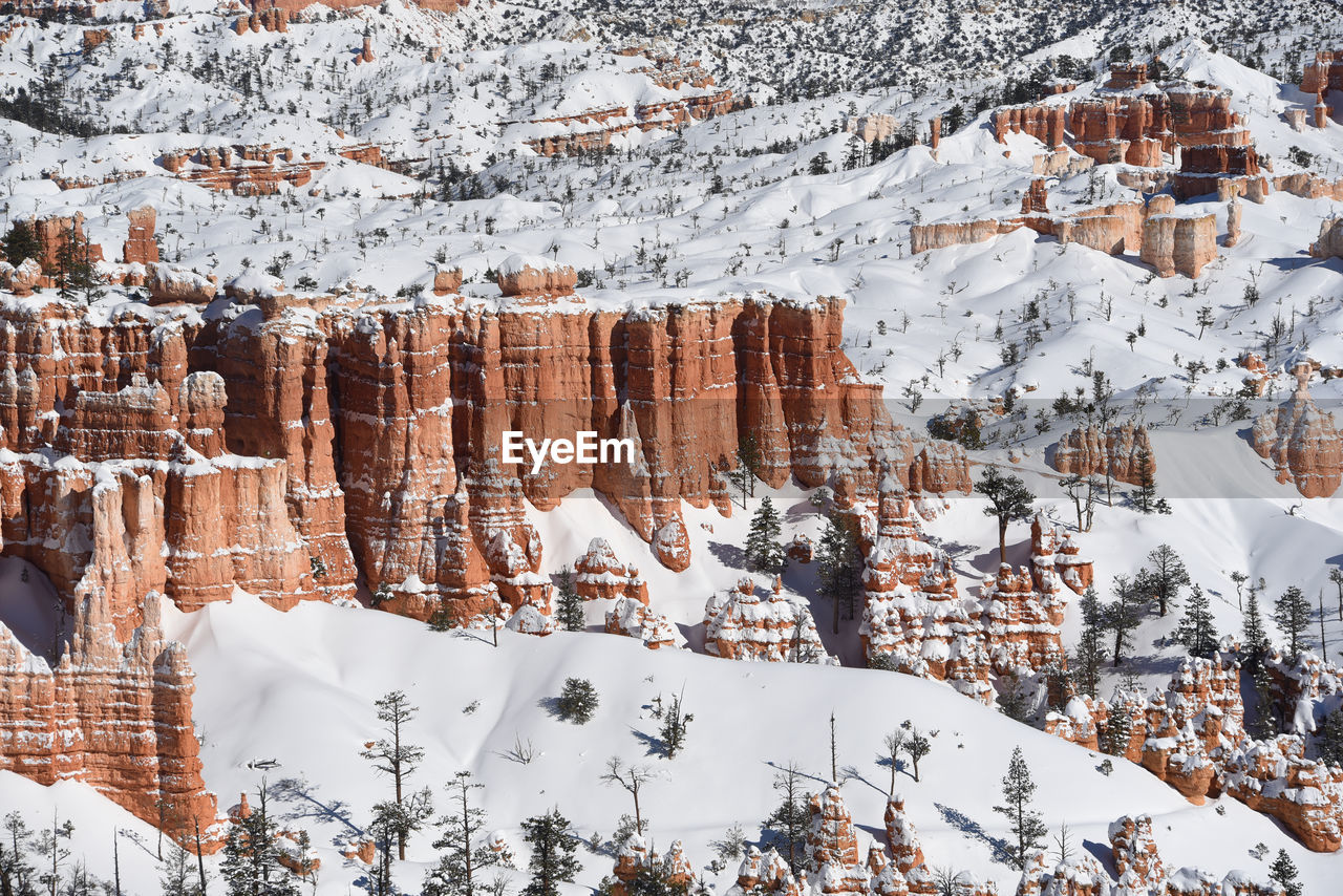 Aerial view of snowcapped mountain