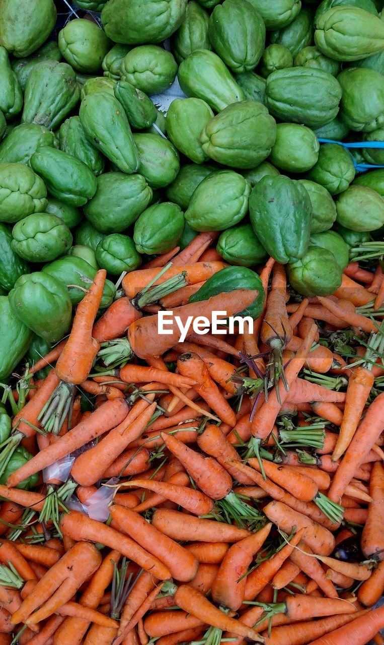 Full frame shot of vegetables for sale at market