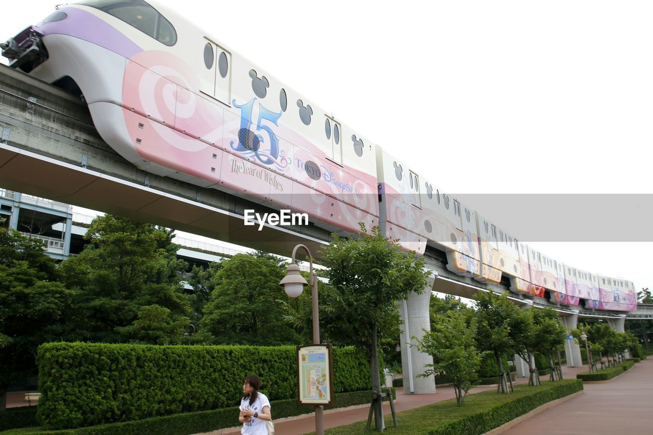 PEOPLE ON RAILROAD TRACKS AGAINST SKY