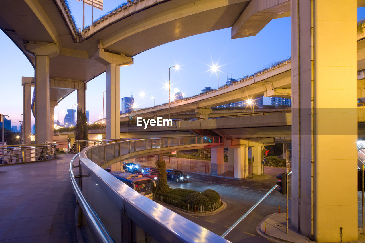 Elevated freeways in the intersection of yan an road and chongging, shanghai, china, asia