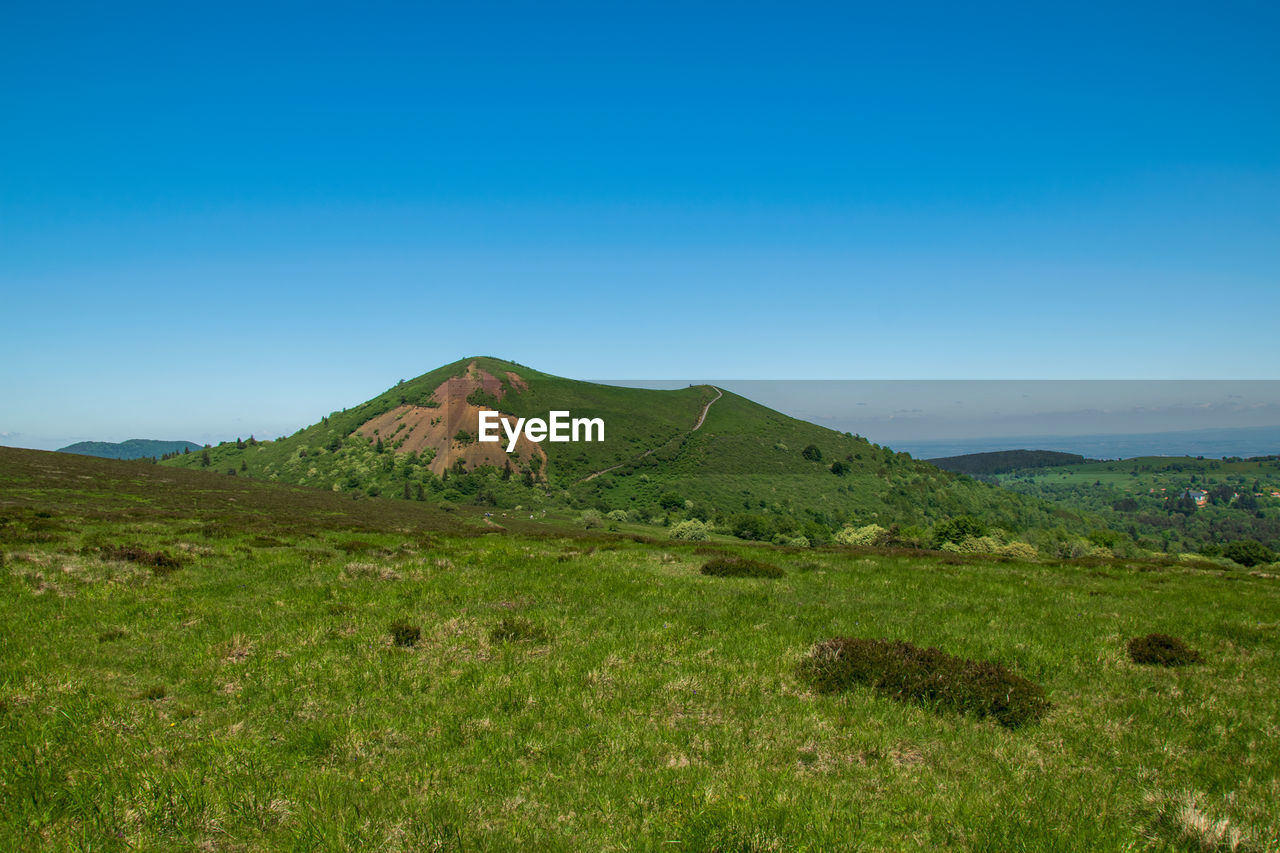 View from the puy pariou volcano hiking trail