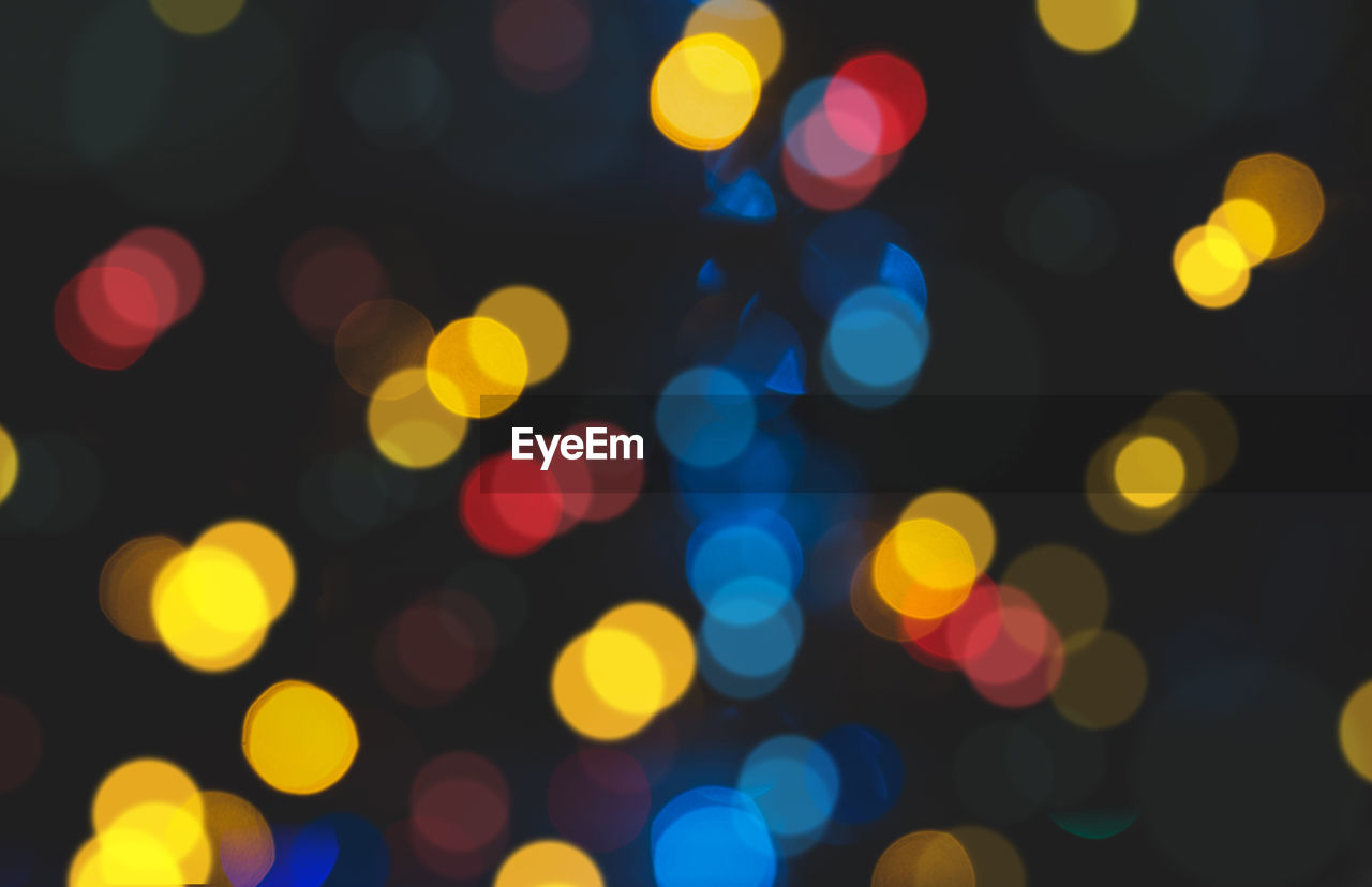 Defocused image of illuminated lights