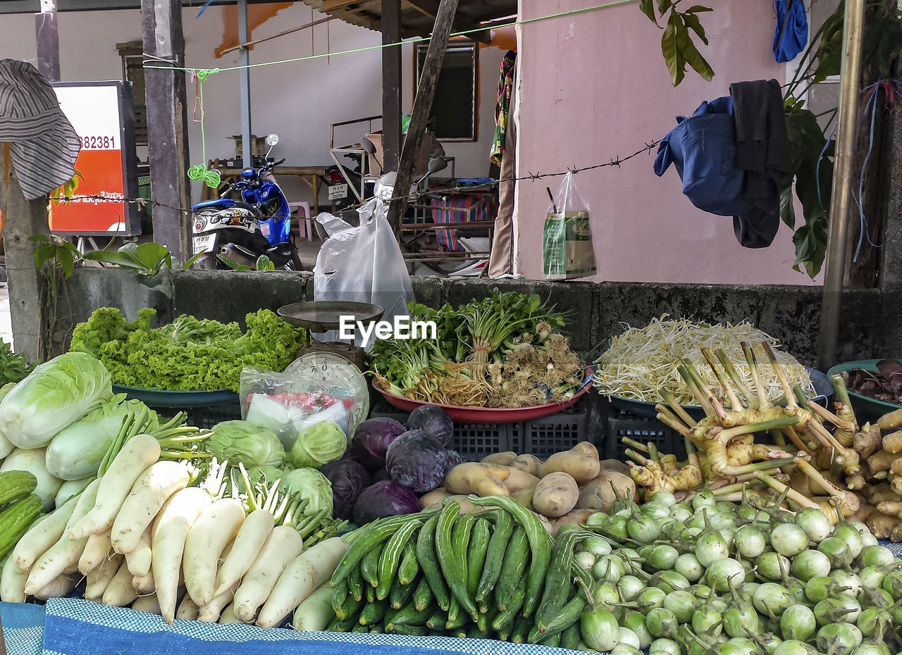 A vegetable market in thailand at summer