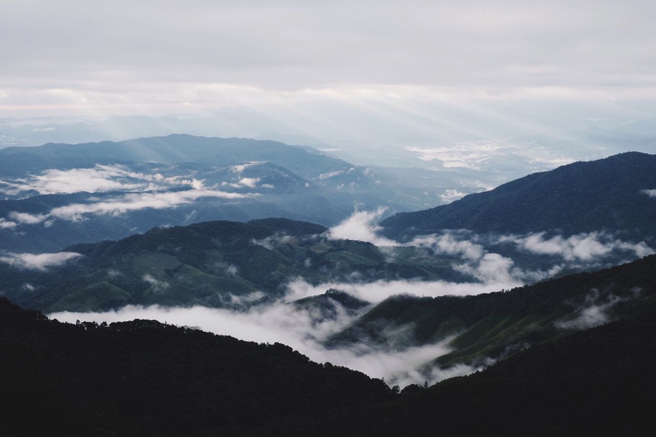 Scenic view of mountains against sky