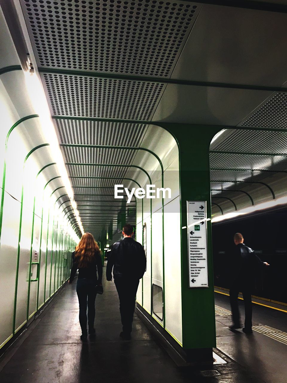 People walking subway station