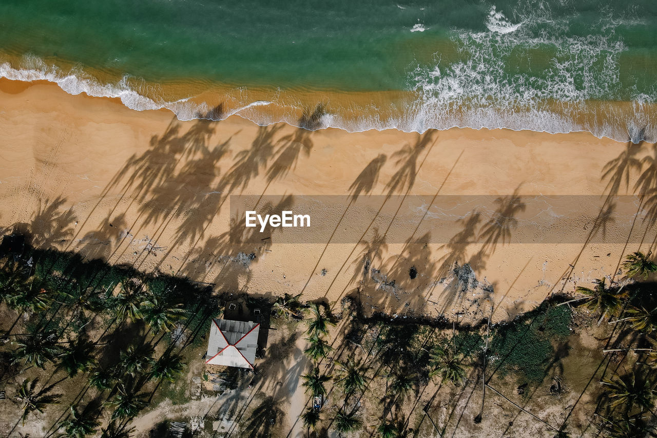 High angle view of beach