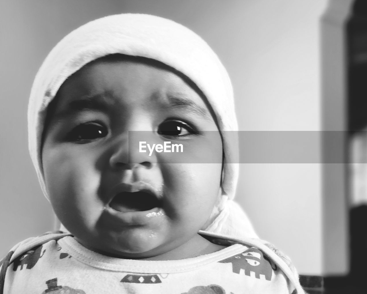 Close-up portrait of cute baby girl