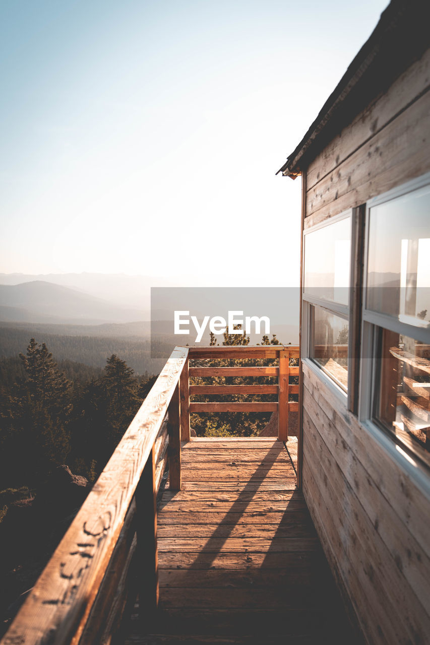 Sunset on top of an old fire lookout near truckee, california 