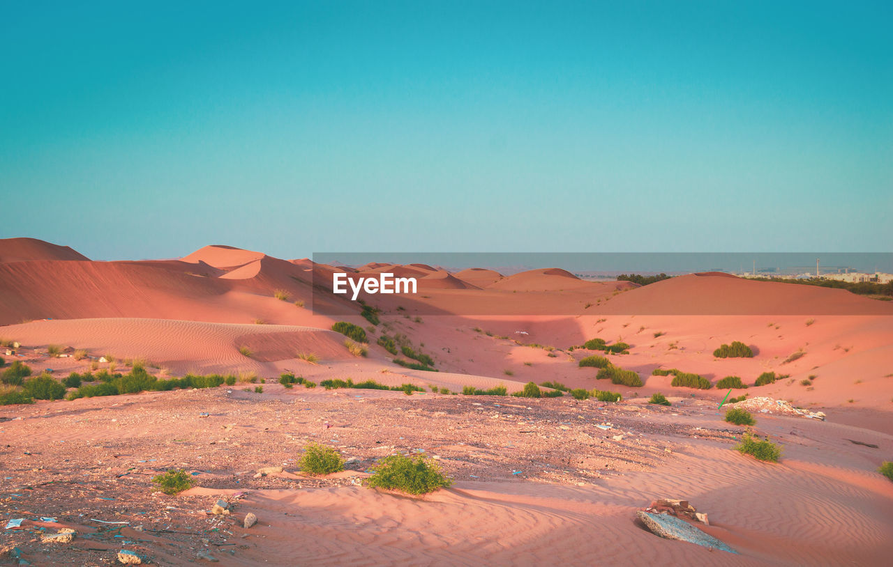 SCENIC VIEW OF DESERT AGAINST BLUE SKY