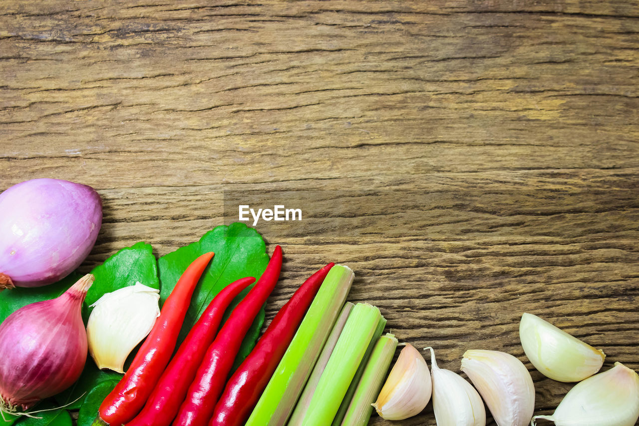 VEGETABLES ON TABLE