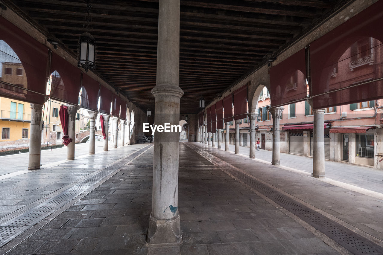 EMPTY RAILROAD STATION PLATFORM