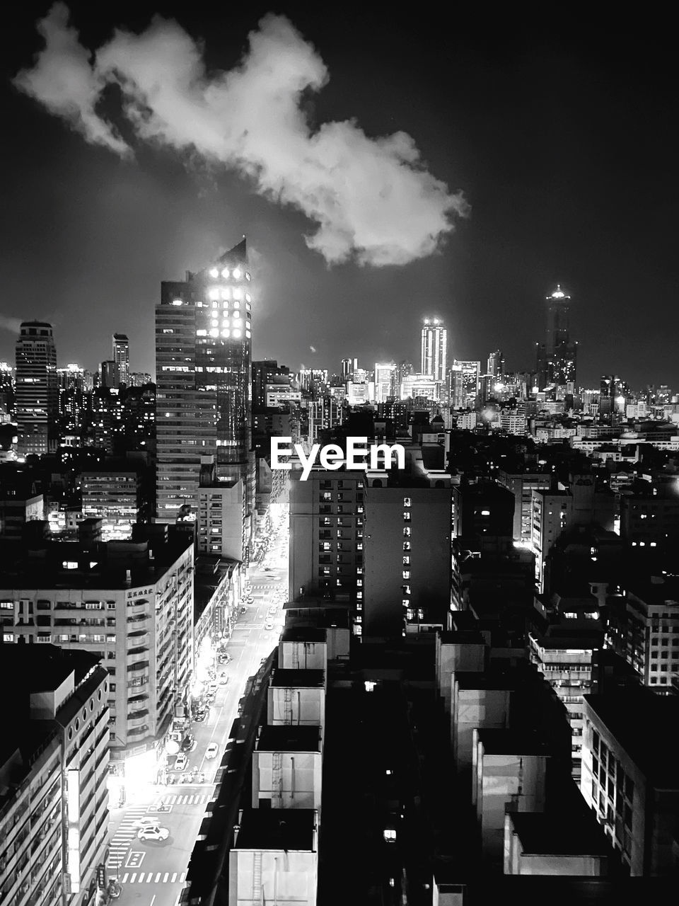 architecture, building exterior, city, built structure, metropolis, black and white, building, skyline, night, cityscape, sky, metropolitan area, monochrome photography, office building exterior, skyscraper, illuminated, darkness, monochrome, urban skyline, urban area, residential district, no people, city life, nature, landscape, cloud, outdoors, tower block, light, black, business finance and industry, high angle view, downtown, business, office, travel destinations, downtown district