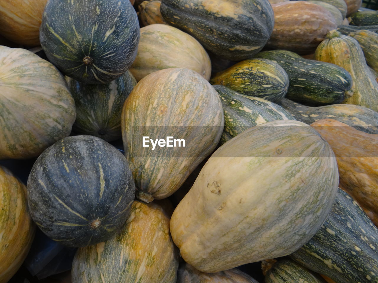 Full frame shot of pumpkins at market