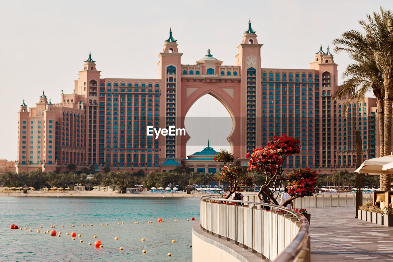 Dubai, uae, november 2019 beautiful view of the atlantis hotel on the artificial island 