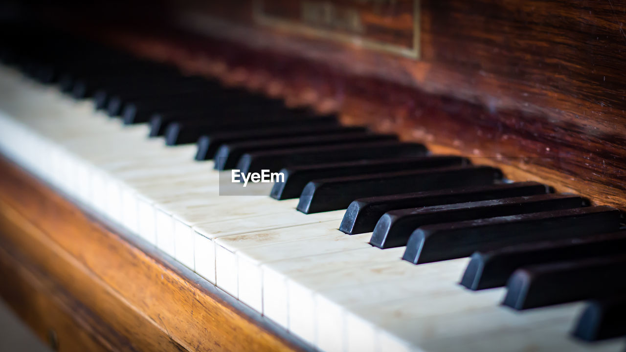 Close-up of piano keys