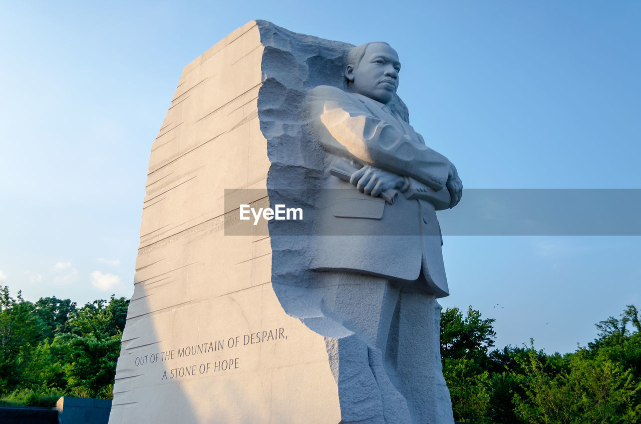 LOW ANGLE VIEW OF STATUE AGAINST CLEAR SKY