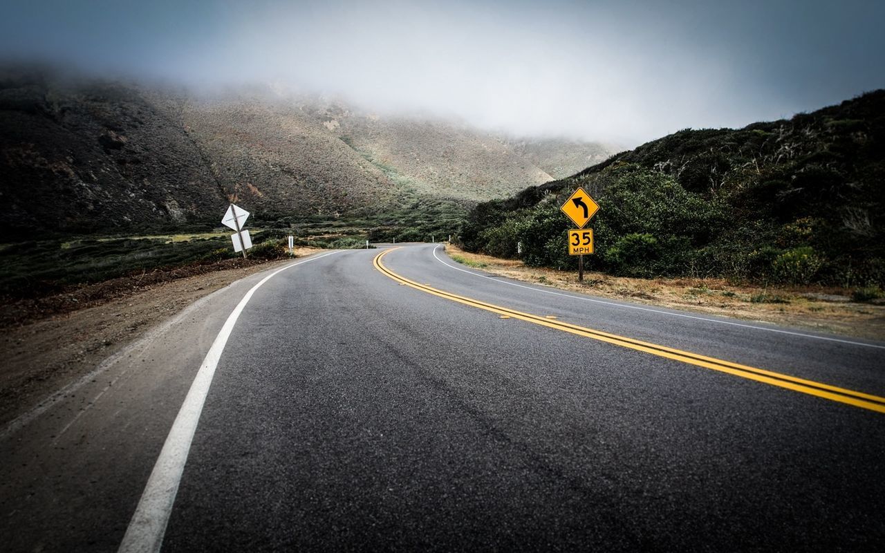 View of country road in mountains