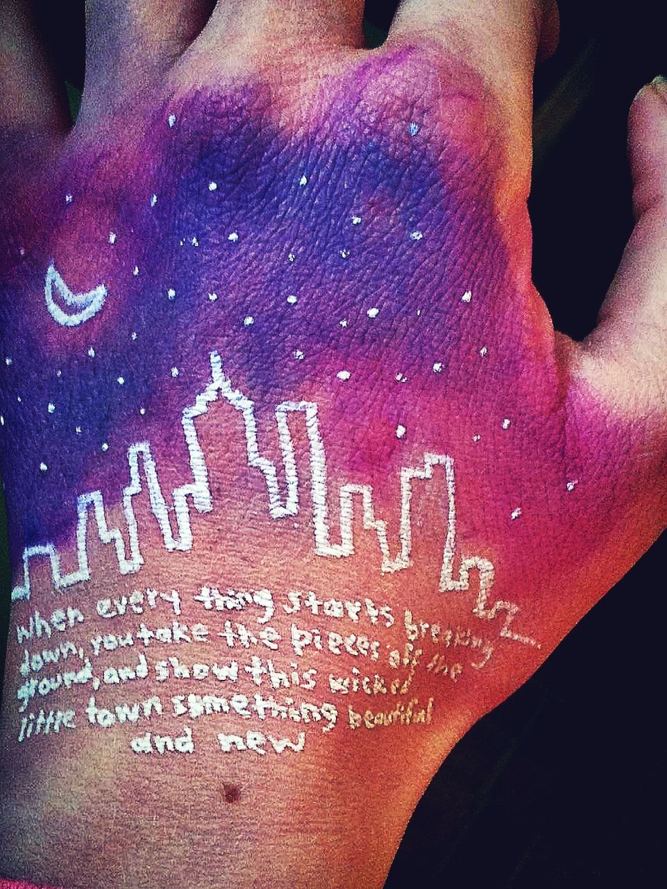 CLOSE-UP OF TEXT ON WALL