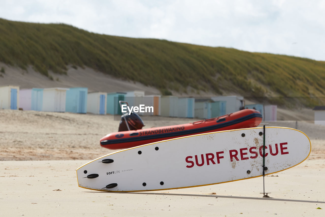 Sign of a surf rescue at the beach