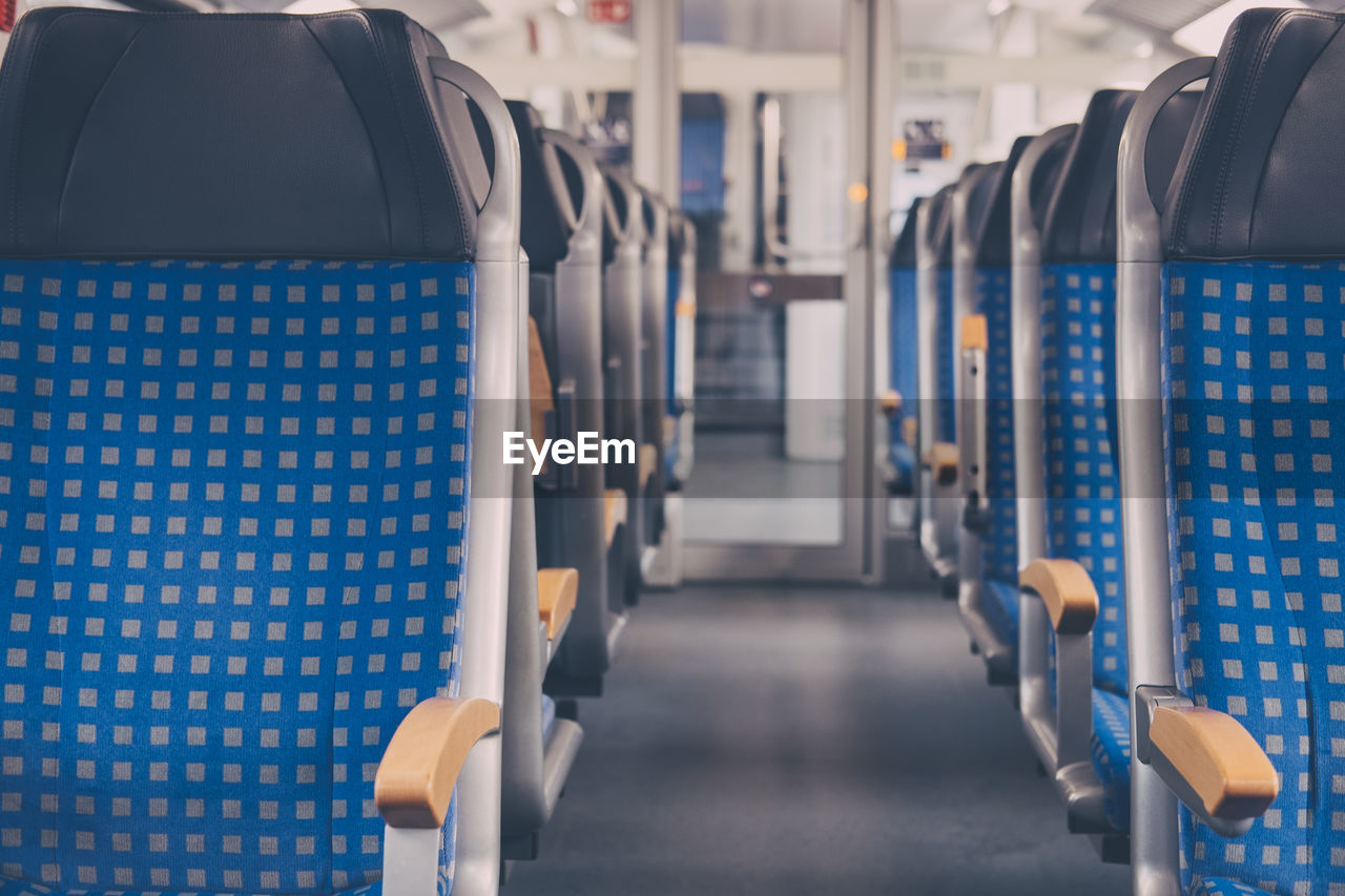 Empty seats in train