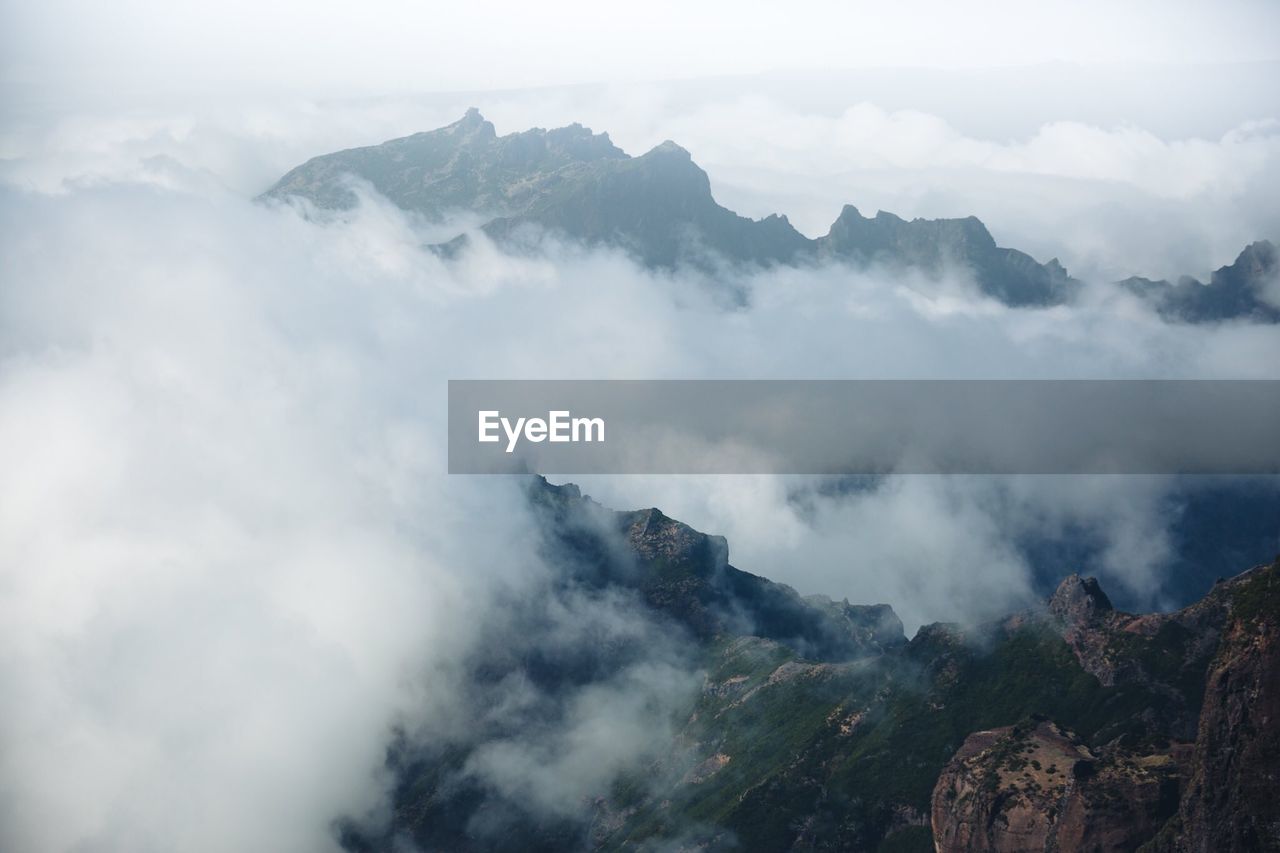 Scenic view of mountains against sky