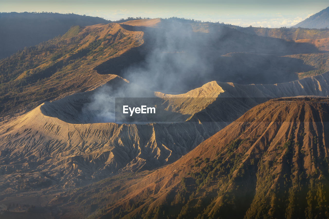 Scenic view of volcanic mountain