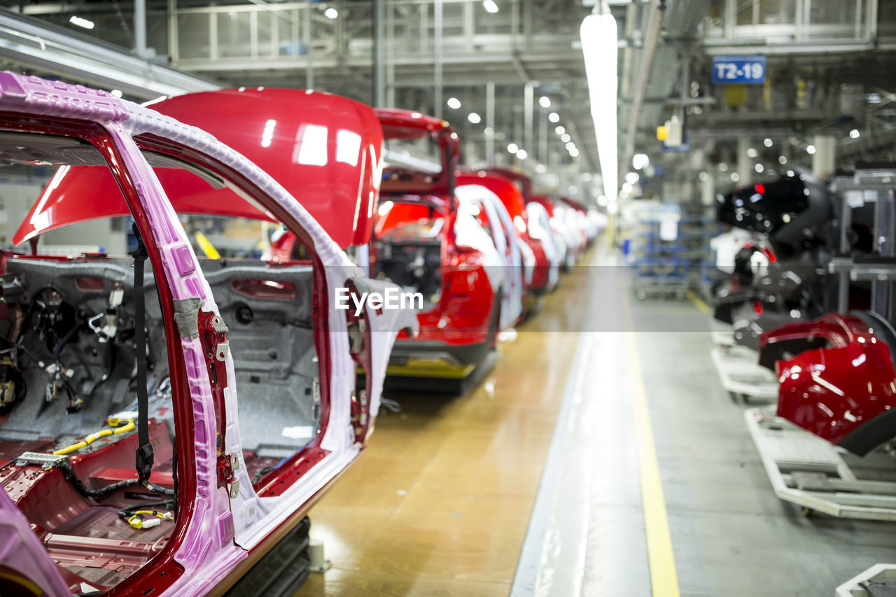 Modern automatized car production in a factory