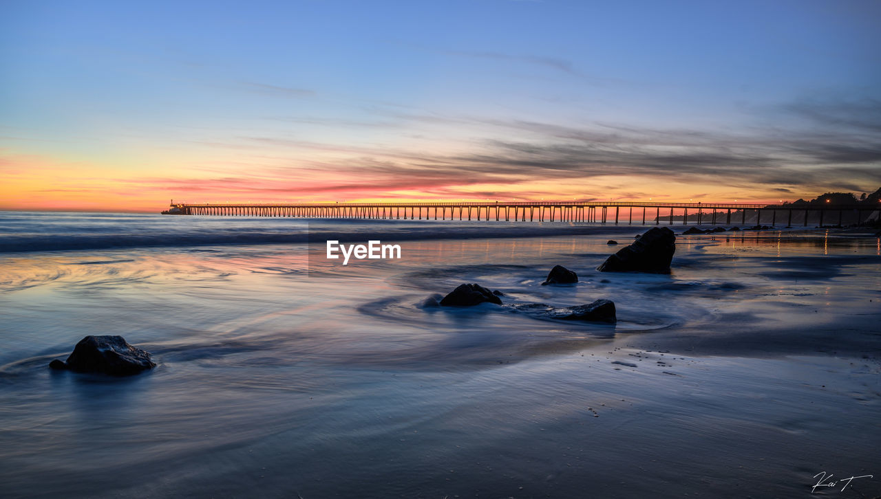 California sunsets collided with the pacific ocean 