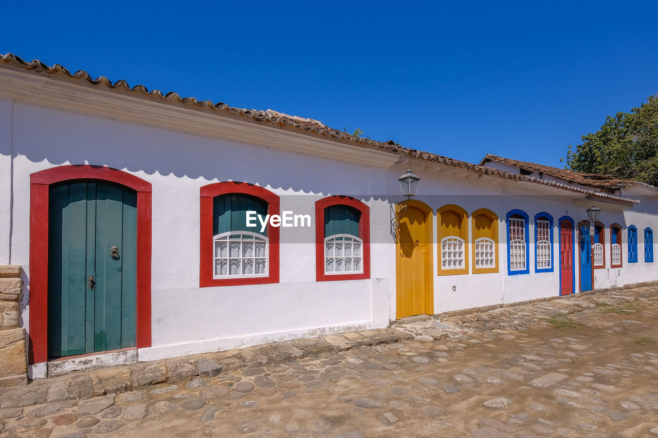 EXTERIOR OF HOUSE AGAINST CLEAR BLUE SKY