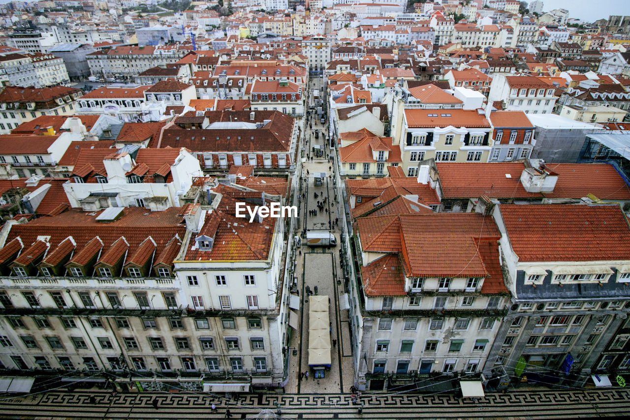 City view with building rooftops in lisbon, portugal