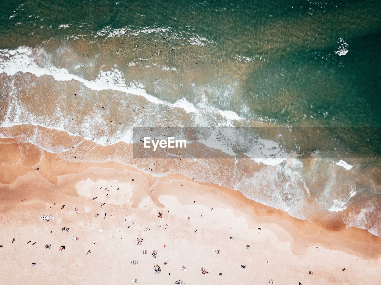 High angle view of beach and sea