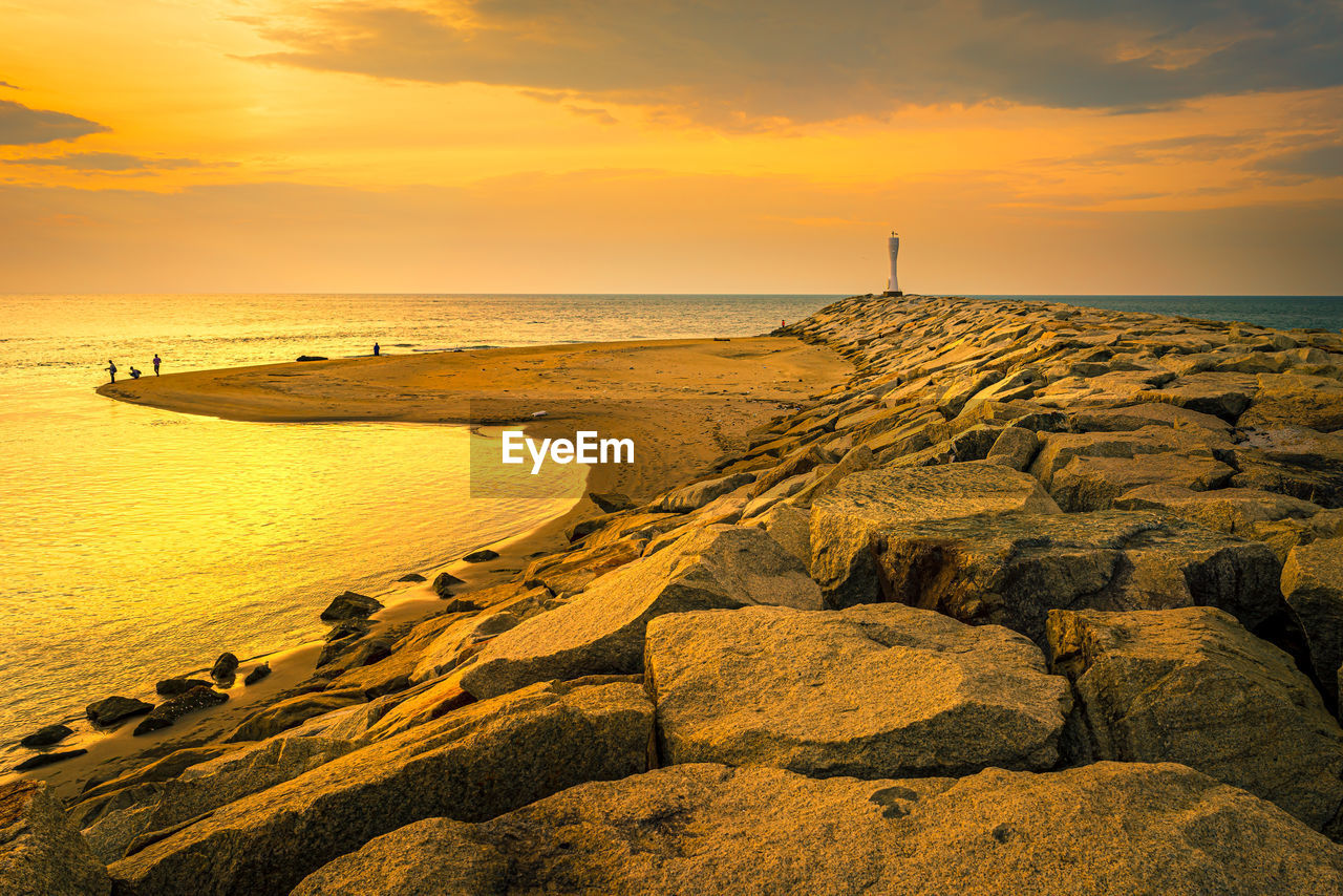 SCENIC VIEW OF SEA DURING SUNSET